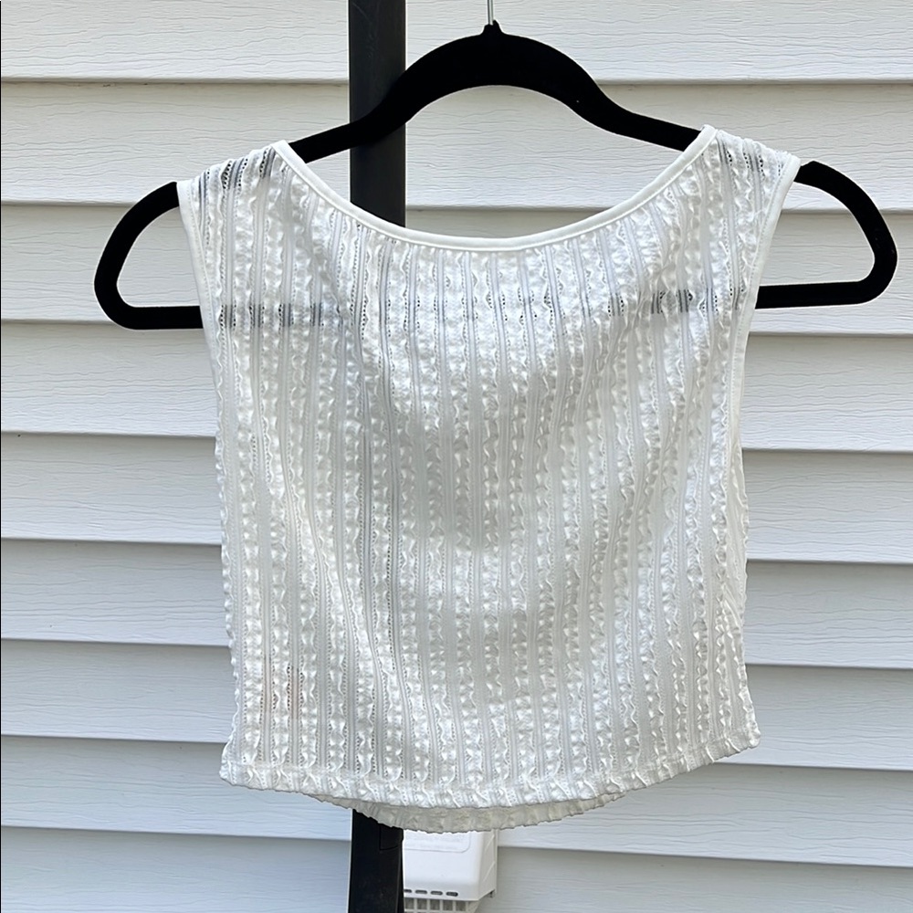Forever 21 Cream Crop Tank